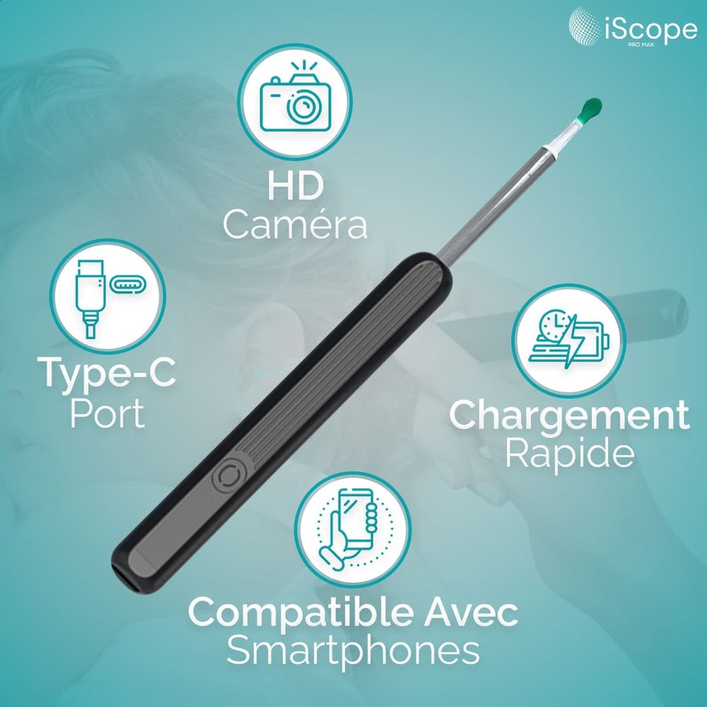 iScope™ Pro Max (Nettoyez efficacement vos oreilles avec Caméra-UHD) 